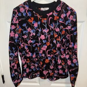 THAKOON Collective Womens Tulip Floral Top Size‎ 8 Long Sleeve Print Blouse